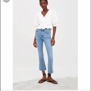 cropped flare jeans zara